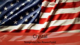  Presentation with free american flag - Cool new slide set with ruffle - closeup of rippled american flag backdrop and a red colored foreground