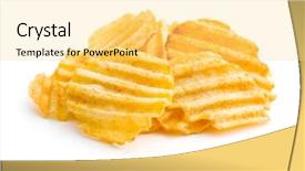  Presentation with potato chips - Theme with ruffle - crinkle cut potato chips isolated background and a yellow colored foreground