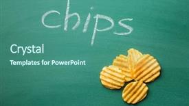  Presentation with potato chips - Theme featuring ruffle - crinkle cut potato chips background and a ocean colored foreground