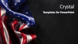  Presentation with veteran - Slide deck featuring ruffled-usa-flag-on-dark background and a dark gray colored foreground