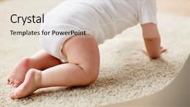  Presentation with baby girl - PPT layouts consisting of rug - childhood babyhood and people concept background and a lemonade colored foreground
