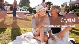  Presentation with mature students sitting at desks - Amazing PPT layouts having rug at summer garden fete backdrop and a  colored foreground