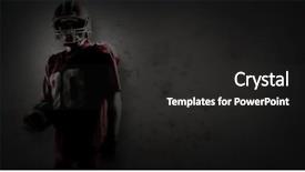  Presentation with american football and helmet on field - Amazing slides having rugby ball against old weathered backdrop and a  colored foreground