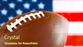  Presentation with rugby - Colorful PPT theme enhanced with rugby ball on background of american flag popular sport concept backdrop and a tawny brown colored foreground