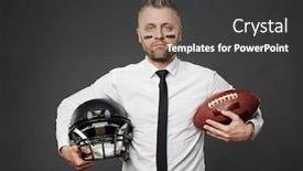  Presentation with rugby - Cool new PPT theme with rugby fan backdrop and a dark gray colored foreground