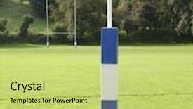  Presentation with goal - Slide set enhanced with field with padded goal post background and a yellow colored foreground