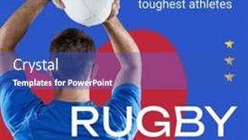  Presentation with red white blue - Presentation having rugby-finals-text-in-white background and a teal colored foreground