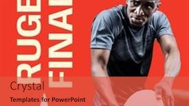  Presentation with ball sports - Presentation theme enhanced with rugby-finals-text-in-white background and a red colored foreground