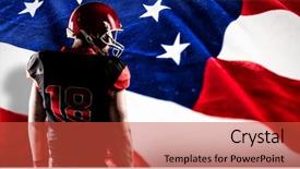  Presentation with stars stripes - Colorful theme enhanced with rugby helmet against american flag backdrop and a red colored foreground