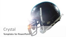 Presentation with rugby - Colorful PPT theme enhanced with rugby helmet on white backdrop and a white colored foreground
