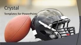  Presentation with rugby - Colorful slide set enhanced with rugby helmet with ball backdrop and a lemonade colored foreground