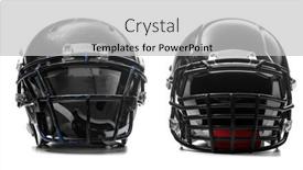  Presentation with rugby - Cool new slides with rugby helmets on white background backdrop and a light gray colored foreground