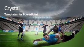  Presentation with drop - Theme having rugby player doing a drop background and a gray colored foreground