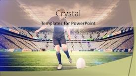  Presentation with drop - Audience pleasing slides consisting of rugby player doing a drop kick against rugby stadium backdrop and a lemonade colored foreground
