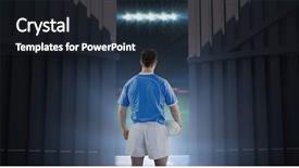  Presentation with football lights - PPT theme enhanced with pitch with flags and light background and a wine colored foreground