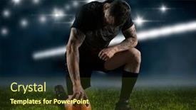  Presentation with rugby - Amazing PPT theme having rugby-player-in-action backdrop and a tawny brown colored foreground