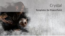  Presentation with rugby - Amazing PPT layouts having rugby-player-in-action backdrop and a light gray colored foreground