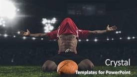  Presentation with rugby - Colorful theme enhanced with rugby-player-man-happy-celebration backdrop and a wine colored foreground