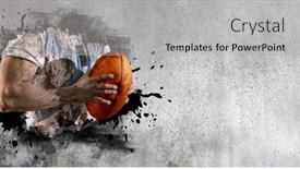  Presentation with rugby - PPT layouts featuring rugby-player-on-wall-background background and a light gray colored foreground