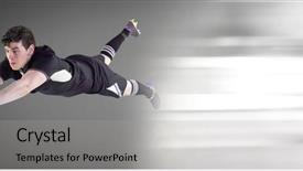  Presentation with force and motion - Slide deck consisting of rugby player with motion transition background and a light gray colored foreground