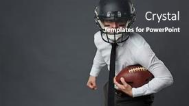  Presentation with rugby - Presentation theme having rugby-player background and a dark gray colored foreground