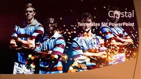  Presentation with rugby players - Amazing PPT layouts having rugby-players-against-firework-bursting backdrop and a wine colored foreground