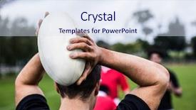  Presentation with rugby players - Colorful theme enhanced with rugby players training on pitch at the park backdrop and a sky blue colored foreground