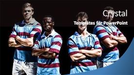  Presentation with rugby - Slide deck featuring rugby-team-playing-on-black background and a wine colored foreground
