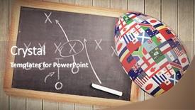  Presentation with rugby - Presentation design with rugby world cup international ball background and a gray colored foreground