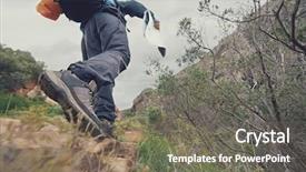  Presentation with wilderness - Beautiful PPT layouts featuring rugged - adventure man with map backdrop and a gray colored foreground