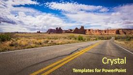  Presentation with arches national park - Beautiful PPT theme featuring rugged - courthouse and organ formations backdrop and a tawny brown colored foreground