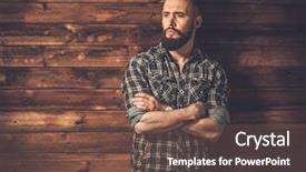  Presentation with rural - Presentation design with rugged - handsome man wearing checkered shirt background and a tawny brown colored foreground
