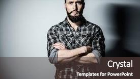  Presentation with beard - Amazing slide deck having rugged - handsome man with beard wearing backdrop and a tawny brown colored foreground