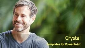  Presentation with college education happy smiling - PPT theme featuring rugged - happy mature man smiling background and a tawny brown colored foreground