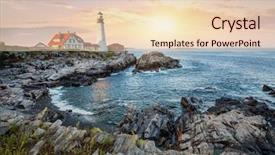  Presentation with lighthouse - Theme consisting of rugged coast of portland main background and a lemonade colored foreground