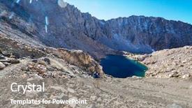  Presentation with hiking - Colorful theme enhanced with rugged cross - man with hiking equipment walking backdrop and a  colored foreground