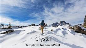  Presentation with nevada - Colorful slide set enhanced with rugged cross - man with hiking equipment walking backdrop and a  colored foreground