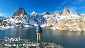  Presentation with nevada - Presentation with rugged cross - man with hiking equipment walking background and a ocean colored foreground