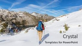  Presentation with nevada - Theme enhanced with rugged cross - man with hiking equipment walking background and a  colored foreground