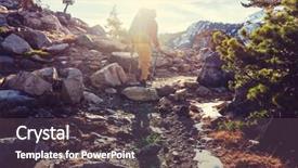  Presentation with nevada - Theme having rugged cross - man with hiking equipment walking background and a  colored foreground