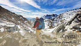  Presentation with hotel equipment - Cool new theme with rugged cross - man with hiking equipment walking backdrop and a  colored foreground