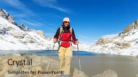  Presentation with nevada - Slides featuring rugged cross - man with hiking equipment walking background and a  colored foreground