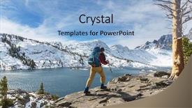  Presentation with nevada - Presentation having rugged cross - man with hiking equipment walking background and a  colored foreground