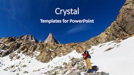  Presentation with hiking - Slide deck featuring rugged cross - man with hiking equipment walking background and a  colored foreground