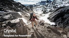  Presentation with nevada - PPT layouts featuring rugged cross - man with hiking equipment walking background and a  colored foreground