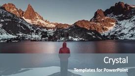  Presentation with hiking - Slide set featuring rugged cross - man with hiking equipment walking background and a  colored foreground