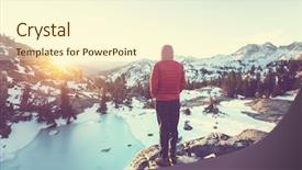  Presentation with nevada - Colorful slide set enhanced with rugged cross - man with hiking equipment walking backdrop and a  colored foreground