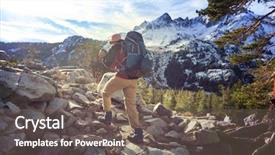  Presentation with nevada - Slide deck featuring rugged cross - man with hiking equipment walking background and a  colored foreground
