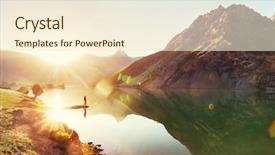  Presentation with beautiful mountains river lake sky nature - Slide deck having rugged terrain - beautiful serene lake in fanns background and a cream colored foreground