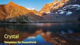  Presentation with beautiful mountains river lake sky nature - Cool new PPT theme with rugged terrain - beautiful serene lake in fanns backdrop and a tawny brown colored foreground